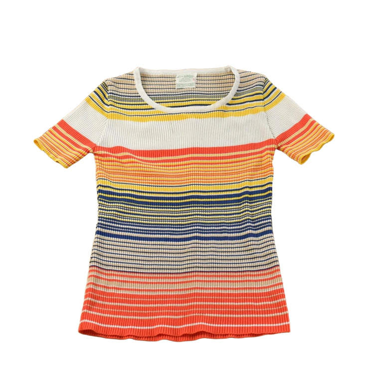 Vintage 1980s Alex Colman Ribbed Knit T-Shirt Women's S