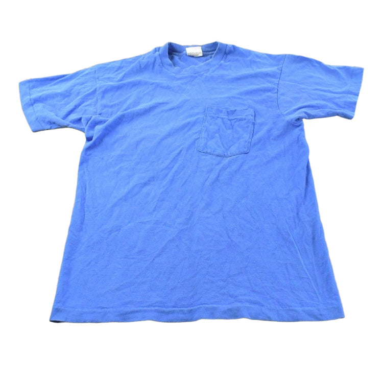 Vintage 1990s Trend Basics Blank Blue Pocket T-Shirt Men's L