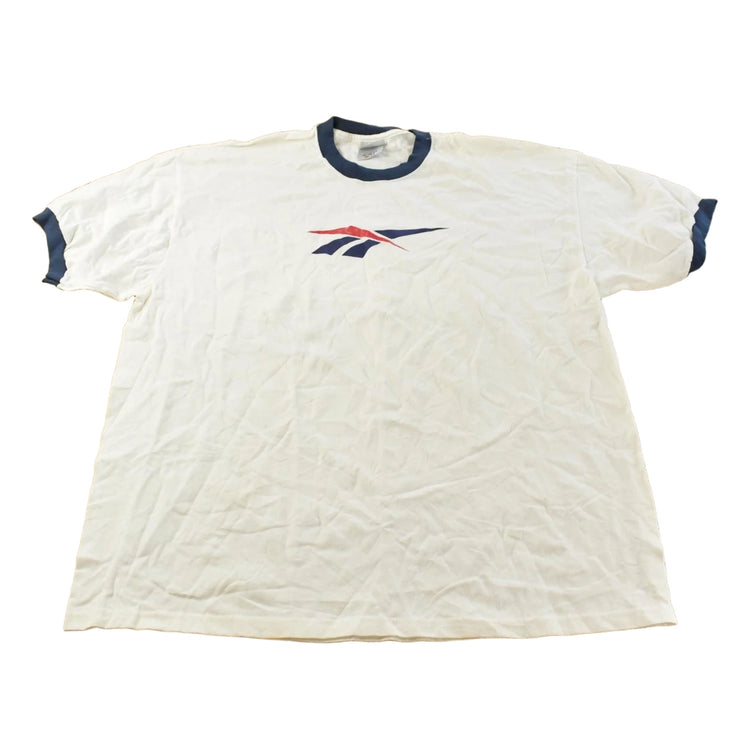 Vintage 1990s Reebok Logo Ringer Graphic T Shirt Mens XL