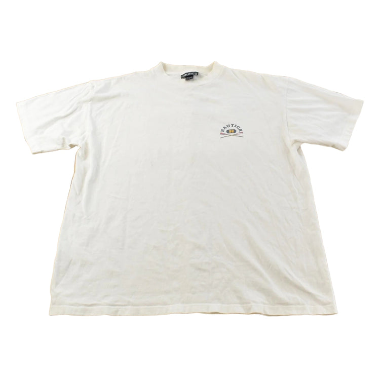 Vintage 1990s Nautica Rowing Oars Graphic T Shirt Men's L