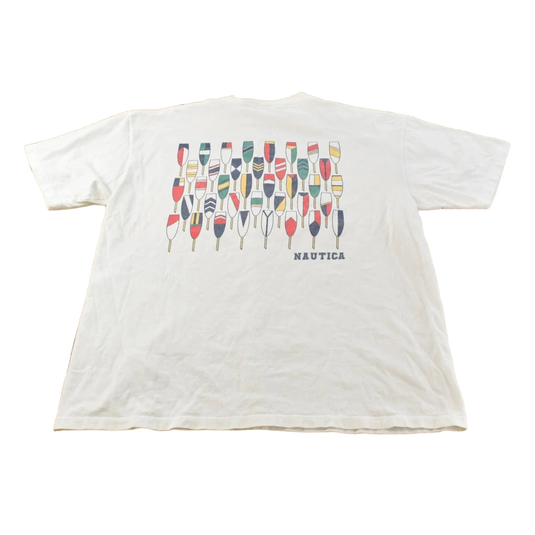 Vintage 1990s Nautica Rowing Oars Graphic T Shirt Men's L