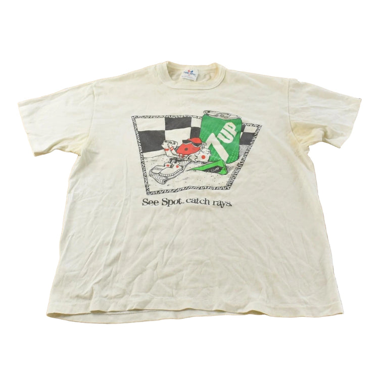 Vintage 1988 7up See Spot Catch Rays Promo Single Stitch Graphic T Shirt Mens M
