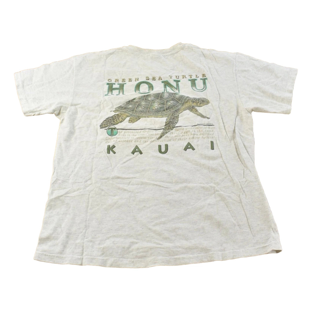 Vintage 1990s Honu Kauai Hawaii Sea Turtle Graphic T-Shirt Mens L
