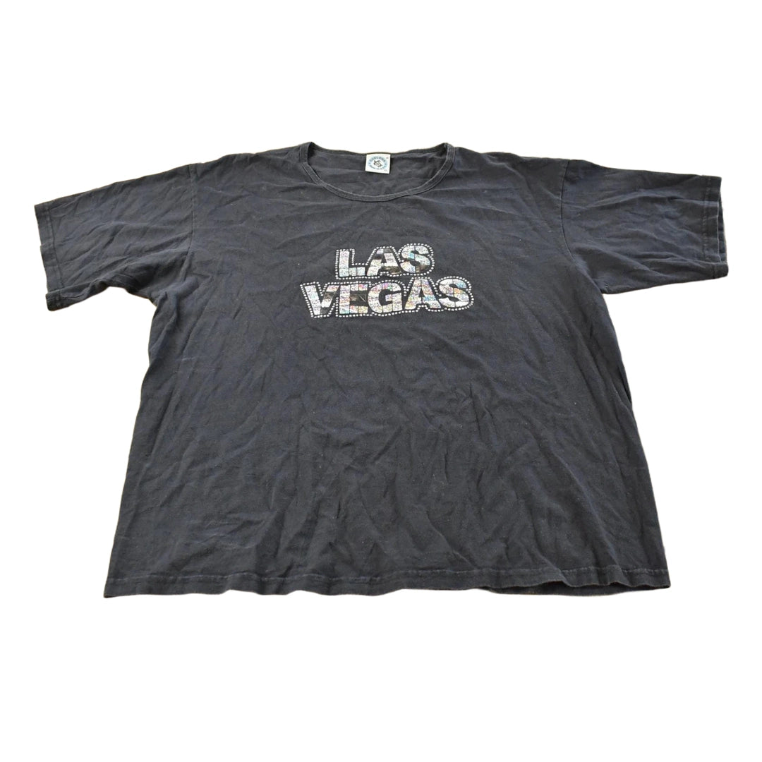Vintage 1990s Las Vegas Sequins Graphic T Shirt Men's Large