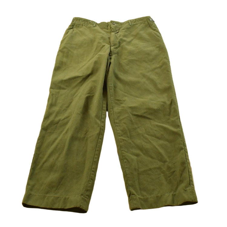 Vintage 1951 M-1951 Army Field Trousers Olive Drab Cargo Pants Men's 36 x 30