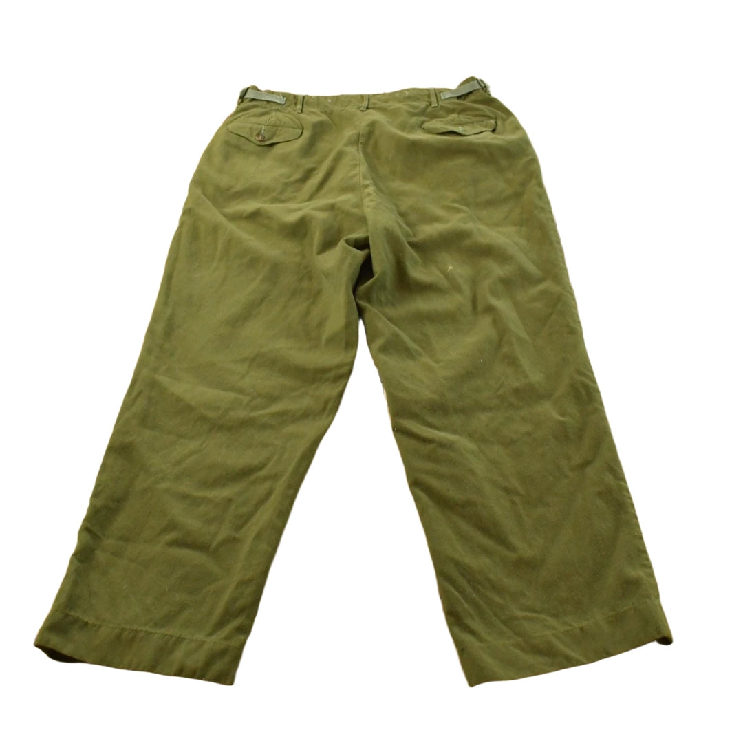 Vintage 1951 M-1951 Army Field Trousers Olive Drab Cargo Pants Men's 36 x 30