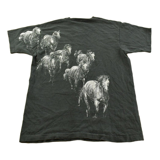 Vintage 1990s Stallion Horses Graphic T-Shirt Men's M