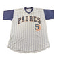 Vintage 1980s San Diego Padres MLB V Neck Jersey T-Shirt Men's L