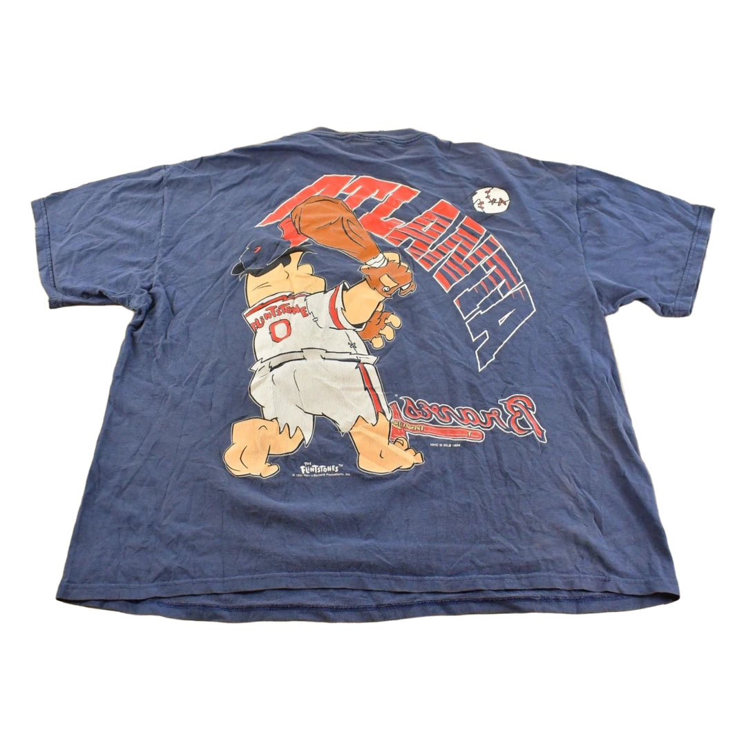 Vintage 1996 Flintstones Atlanta Braves MLB Baseball Graphic T-Shirt Men's XL