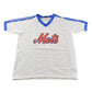 Vintage 1980s New York Mets MLB Baseball Graphic V Neck Jersey T-Shirt Men's M