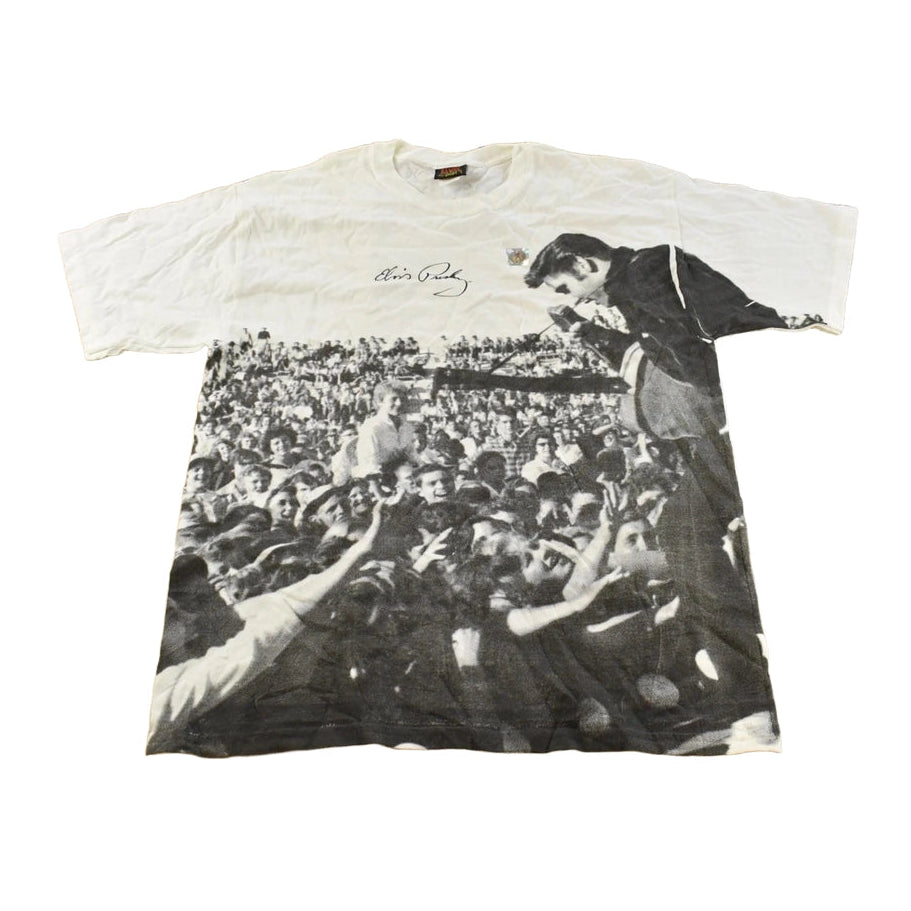 Vintage 1990s Elvis All Over Print Graphic T-Shirt Men's XL Men's Large