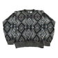Vintage 1990s Expressions Knit Abstract Pattern Crewneck Sweater Men's M