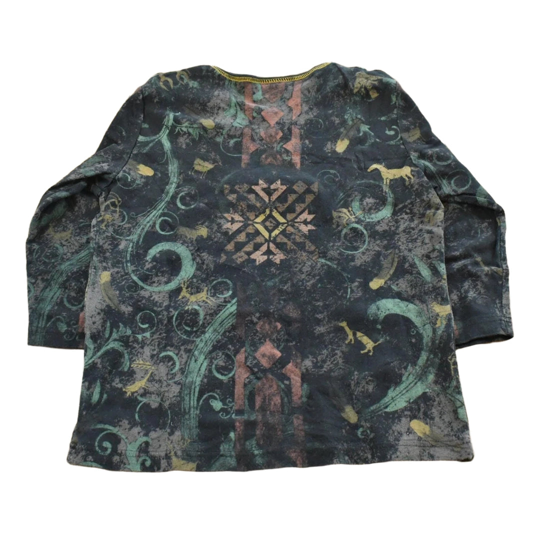 Vintage Y2K Cactus Bay Abstract Print AOP Crewneck Shirt Women's M