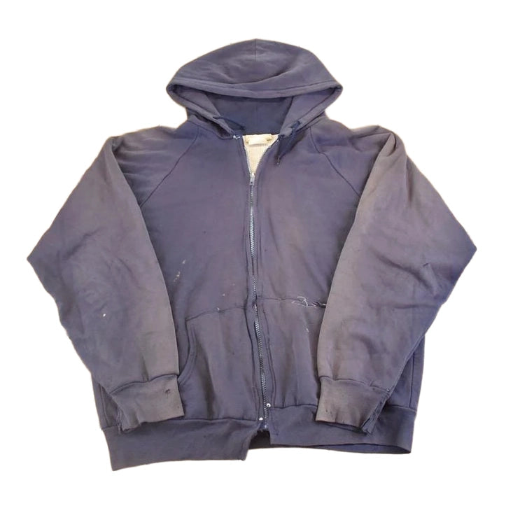 Vintage 1990s Smitty's Thermal Lined Streetwear Blank Full Zip Hoodie Sweatshirt Men's L