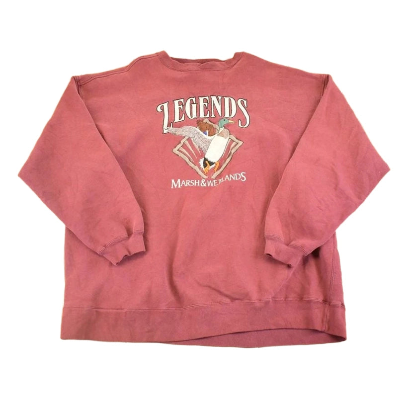 Vintage 1990s Marsh And Wetlands Legends Mallard Duck Souvenir Crewneck Sweatshirt Mens XL