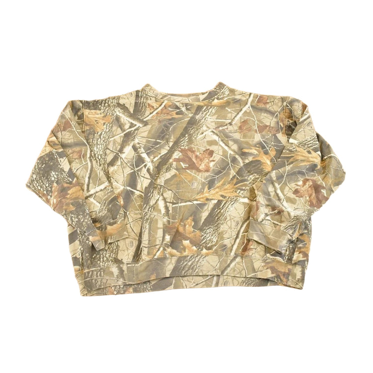 Vintage 1990s Real tree Camo Souvenir AOP Outdoorsman Crewneck Sweatshirt Mens XL
