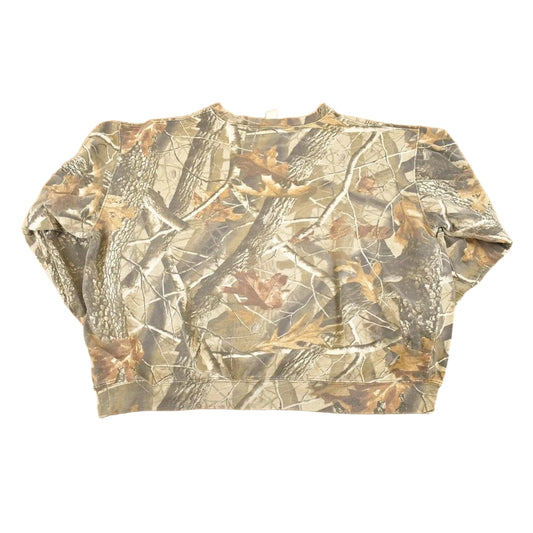Vintage 1990s Real tree Camo Souvenir AOP Outdoorsman Crewneck Sweatshirt Mens XL