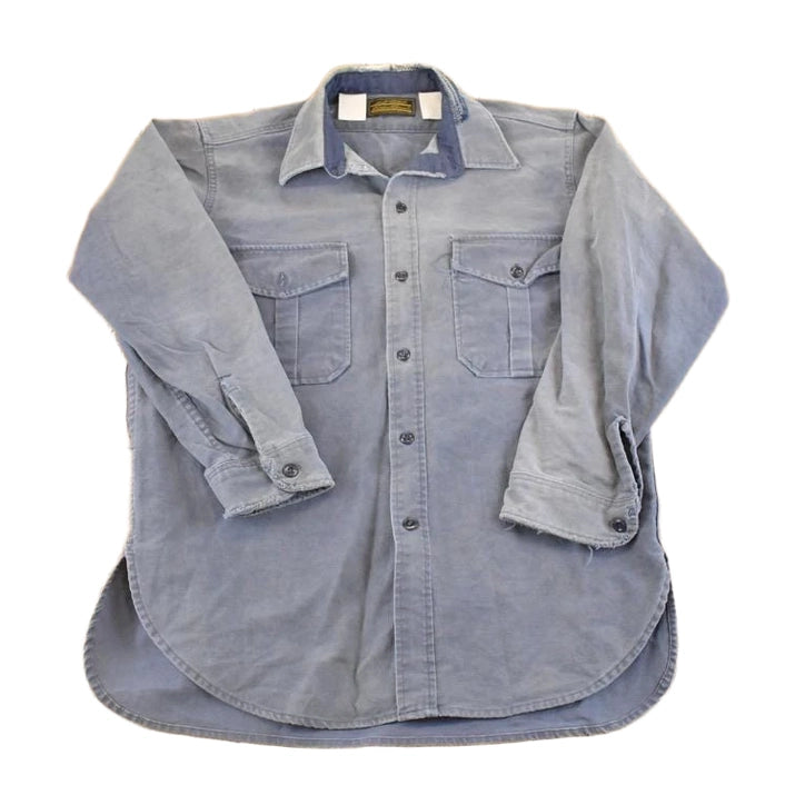 Vintage 1990s Eddie Bauer Thrashed Denim Button Up Shirt Men's L
