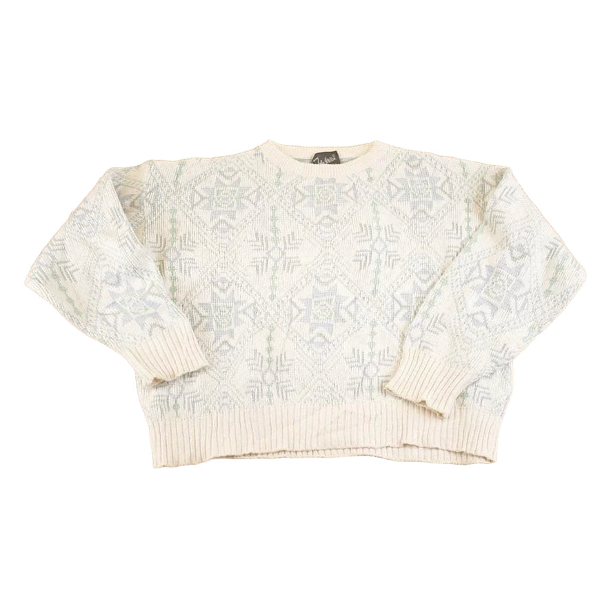 Vintage 1990s John Weitz Knit Crewneck Sweater Women's L Cropped
