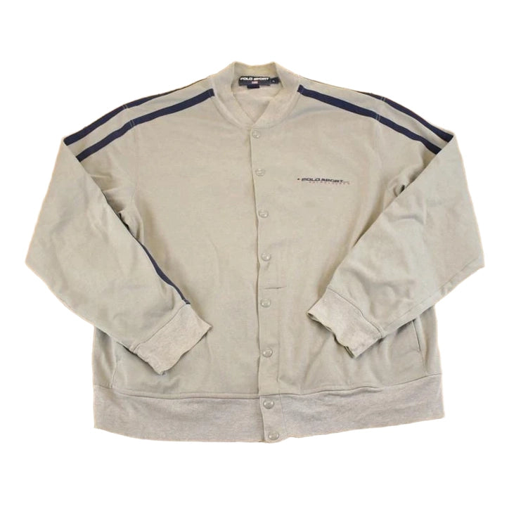 Vintage 1990s Polo Sport Ralph Lauren Button Up Track Sweatshirt Mens M