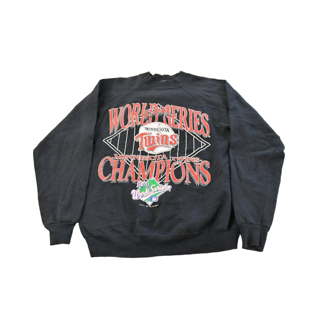 Vintage 1991 Minnesota Twins MLB World Series Champions Crewneck Sweatshirt Men's Small