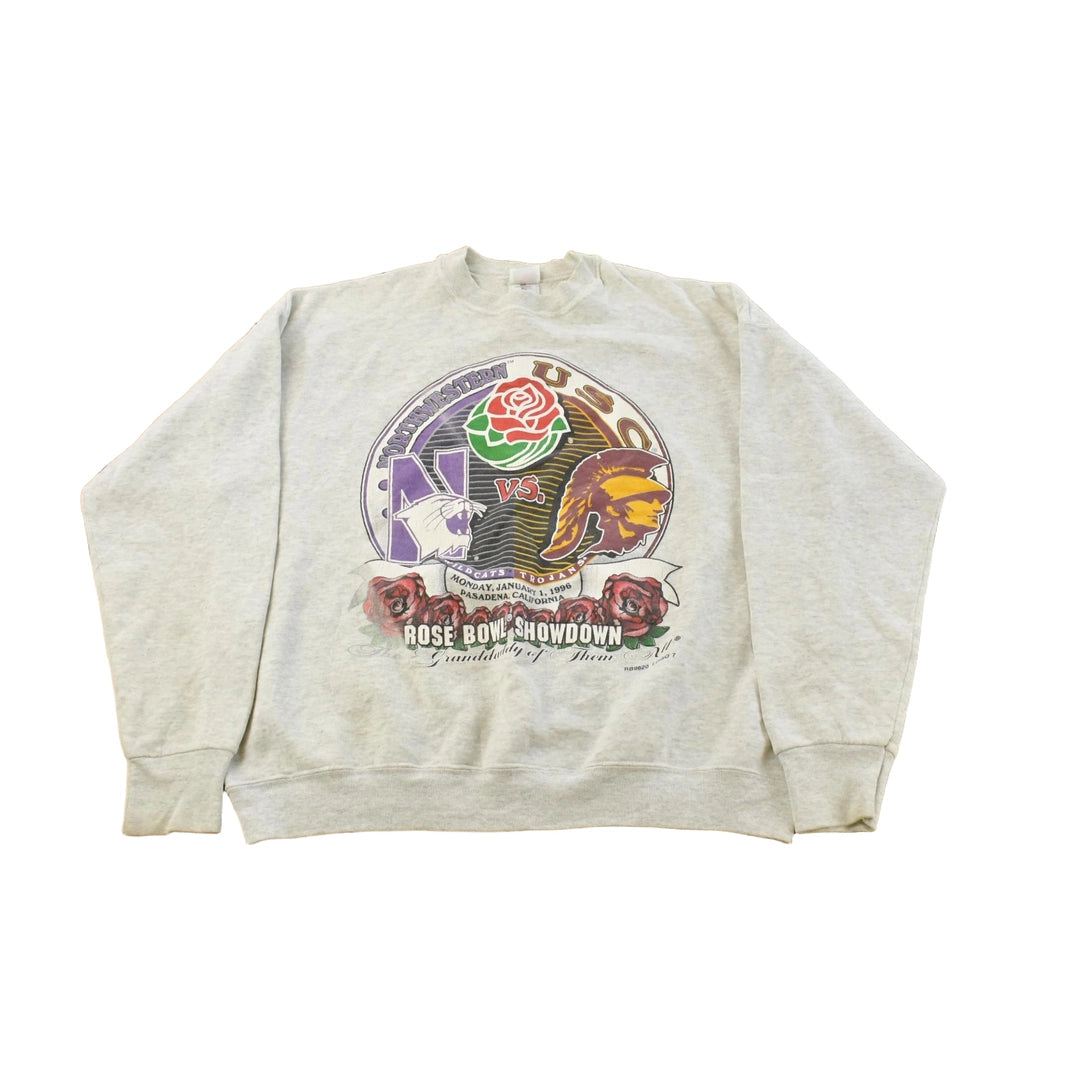 Vintage 1996 Northwestern USC Rose Bowl Crewneck Sweatshirt Men's XL