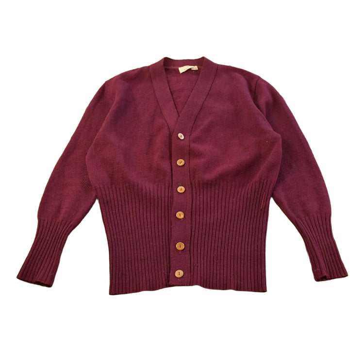 Vintage 1970s Wallachs Wool Knit Cardigan Sweater Men's Large