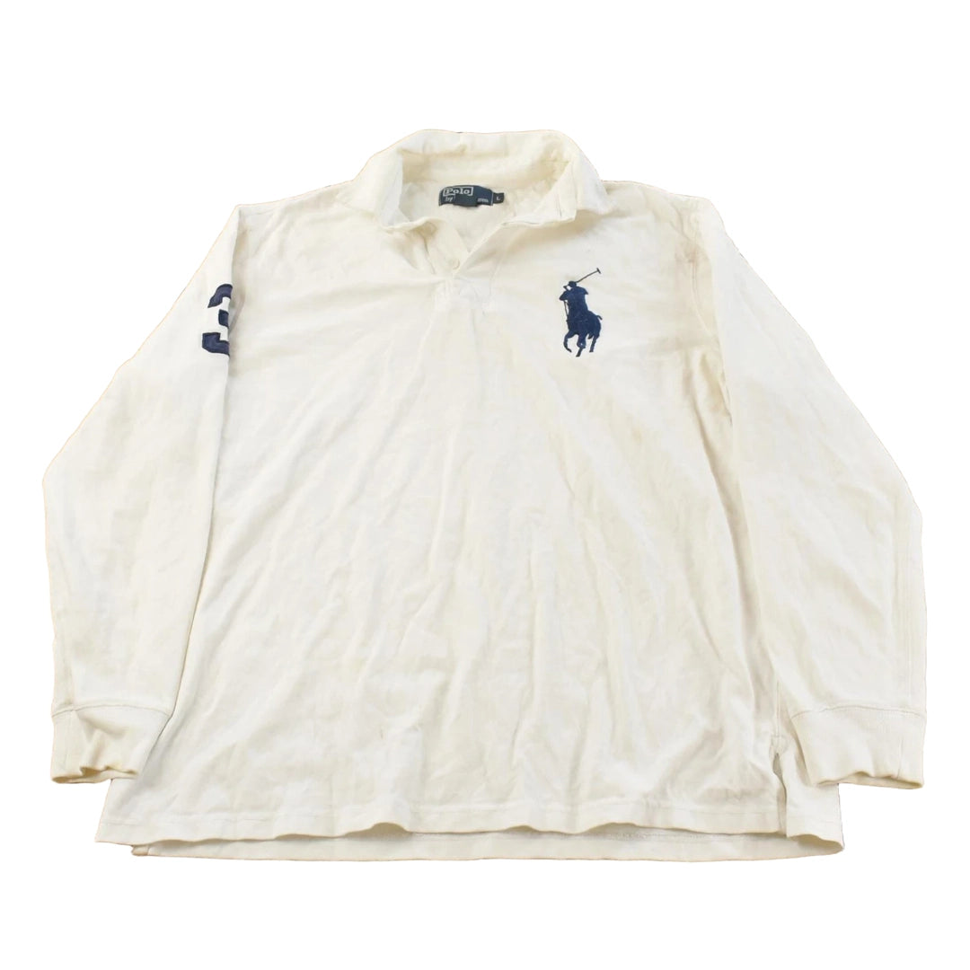 Vintage 1990s Polo By Ralph Lauren Embroidered Small Pony Rugby Shirt Men's Large