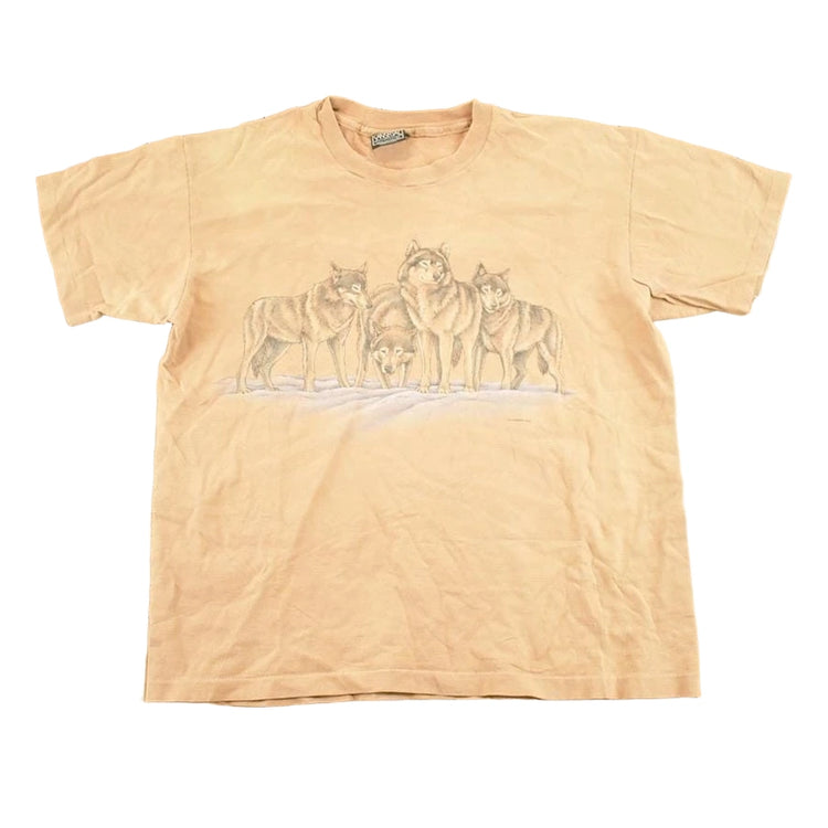 Vintage 1990's San Segal Wolves Souvenir Outdoorsman T-Shirt Men's L