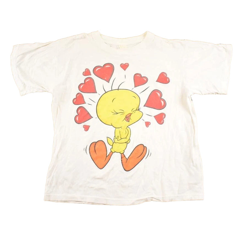 Vintage 1990s Looney Tunes Tweety Bird Hearts T Shirt Women's L