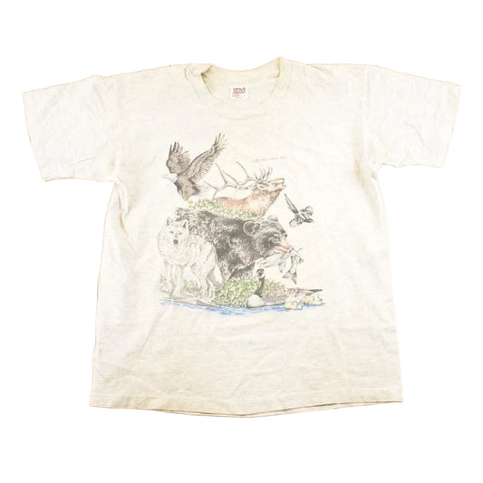 Vintage 1990's 1000 Islands NY Wolf Bear Outdoorsman T-Shirt Men's M