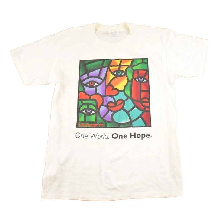 Vintage 1994 One World One Hope Art T-Shirt Men's L