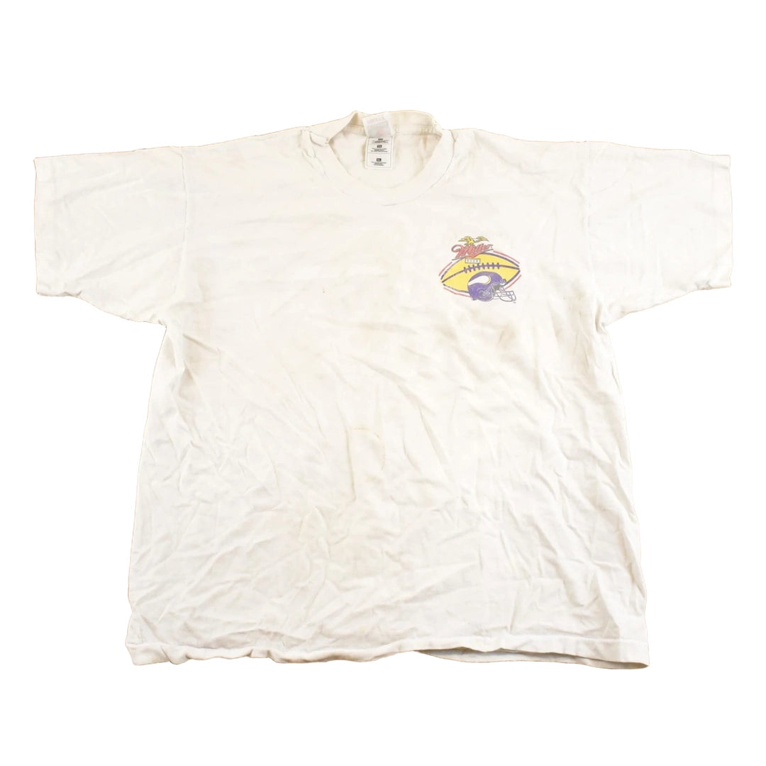 Vintage 1990's Minnesota Vikings Miller Lite NFL T Shirt Men's L