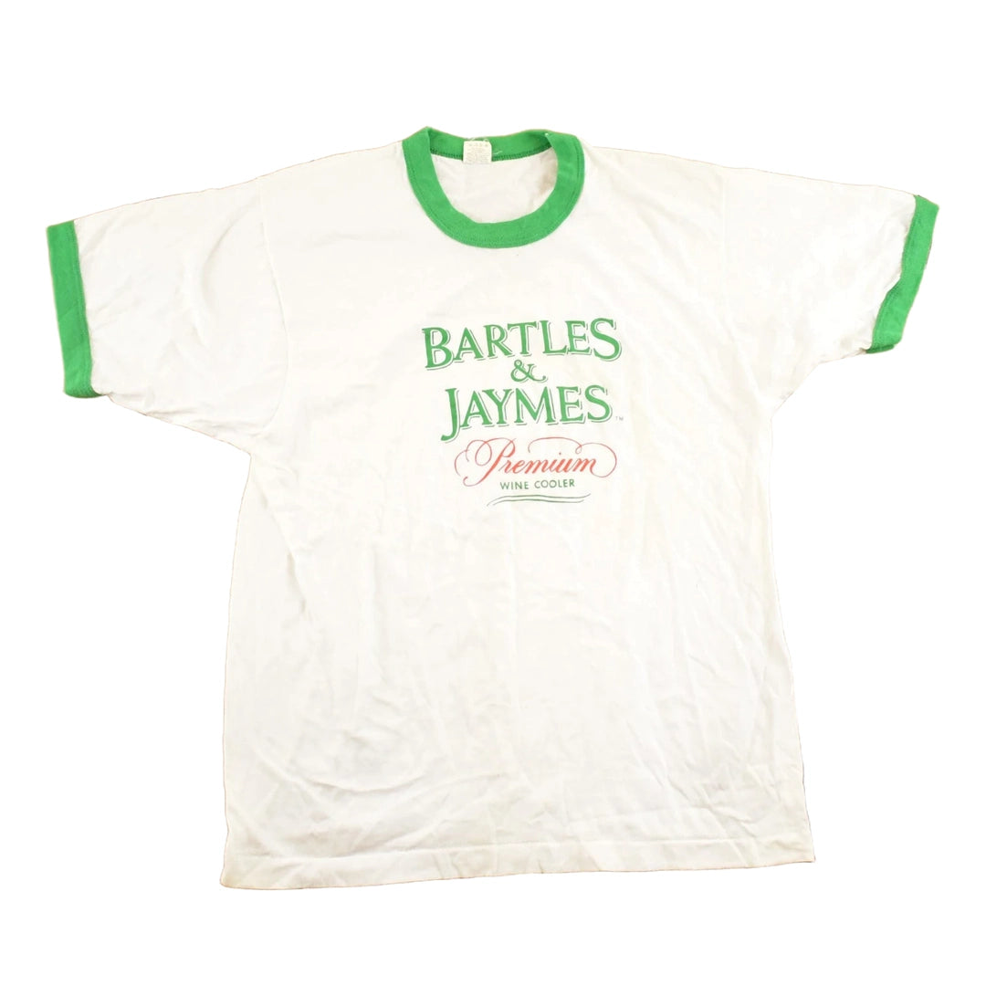 Vintage 1980's Bartles Jaymes Wine Cooler Souvenir Ringer T-Shirt Mens S