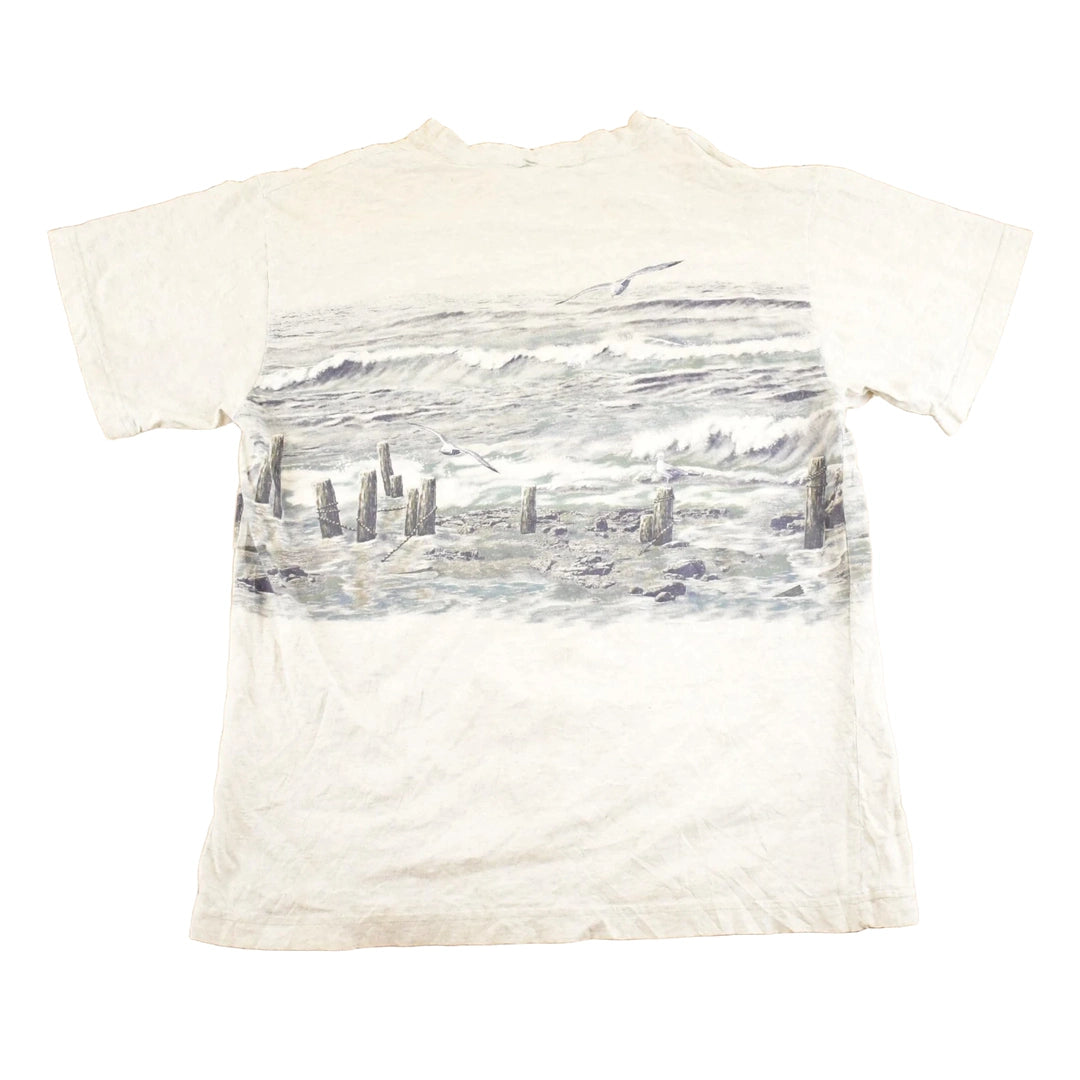 Vintage 1990's Art Unlimited Seagull Broken Ship FAB Souvenir T-Shirt Mens L