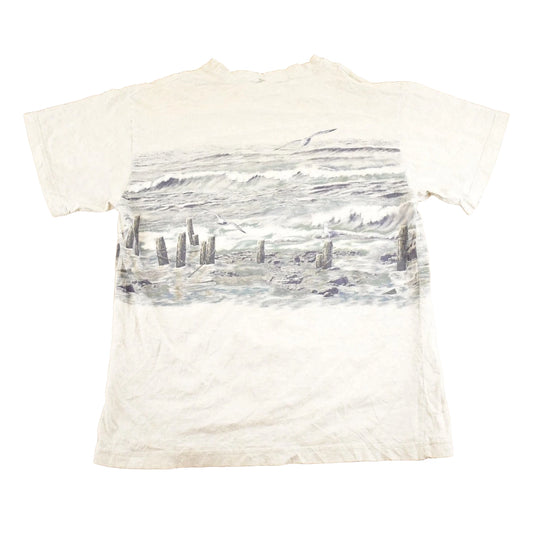 Vintage 1990's Art Unlimited Seagull Broken Ship FAB Souvenir T-Shirt Mens L