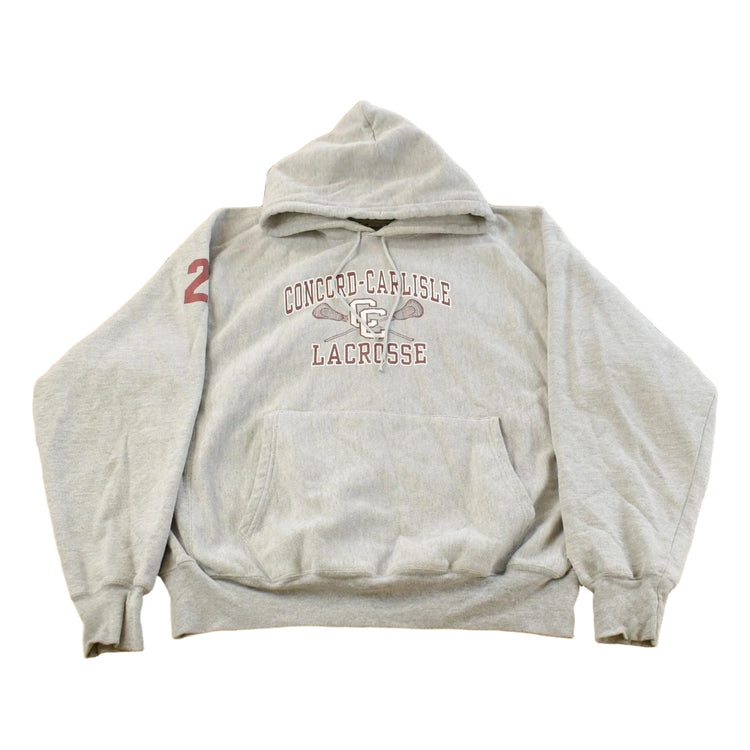 Vintage Y2K Concord-Carlisle Lacrosse Champion Reverse Weave Hoodie Sweatshirt Men's L