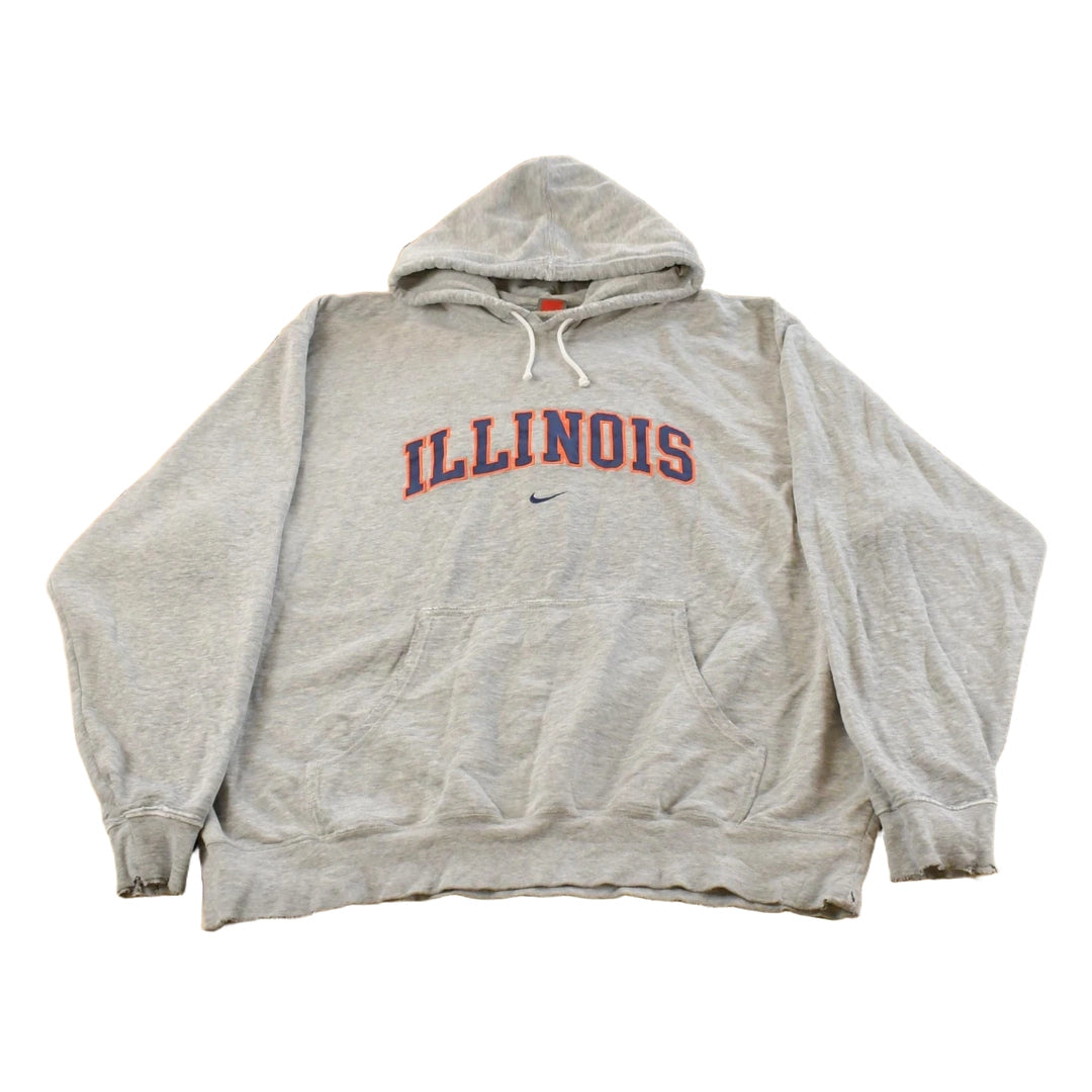 Vintage Y2K University of Illinois Nike Middle Swoosh Hoodie Sweatshirt Men's 2XL