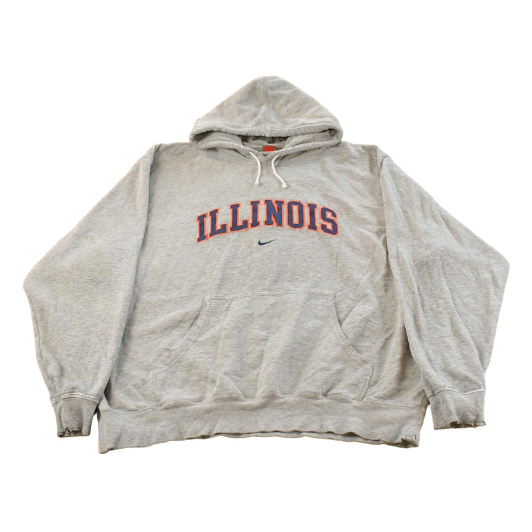 Vintage Y2K University of Illinois Nike Middle Swoosh Hoodie Sweatshirt Men's 2XL