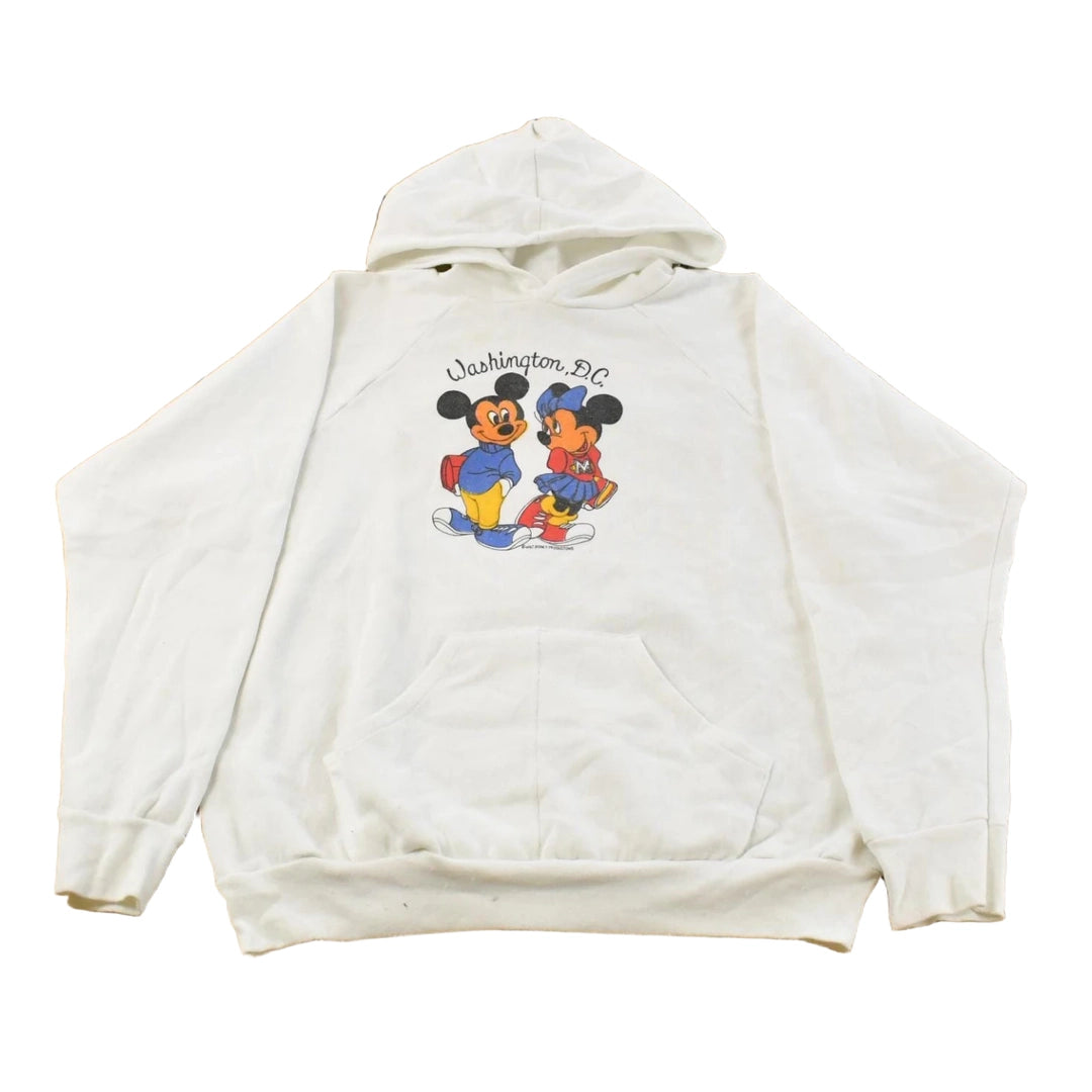 Vintage 1980s Mickey Mouse Walt Disney Graphic Raglan Hoodie Men's M
