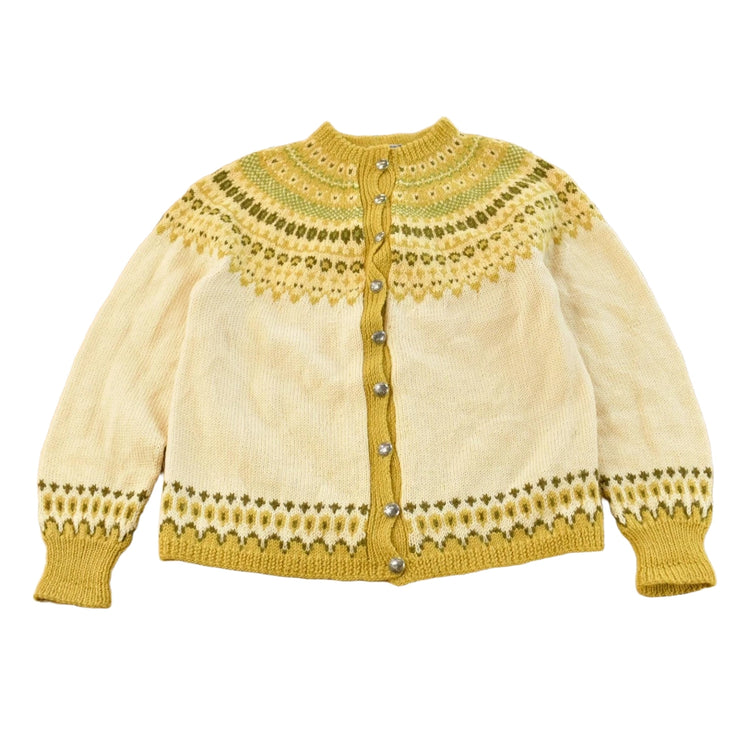 Vintage 1980s Sundt Hand Knit Wool Cardigan Sweater Women's M