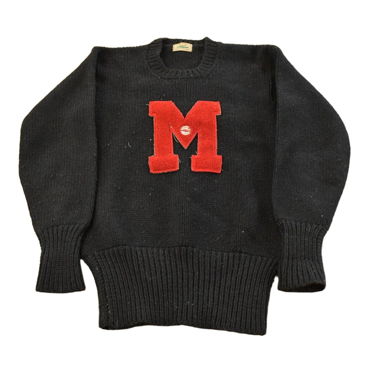 Vintage 1940s Lanza Knit Collegiate Varsity Style Sweater Men's Medium