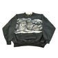 Vintage 1990s Wolf Theme All Over Print Henley Sweatshirt Men's 2XL