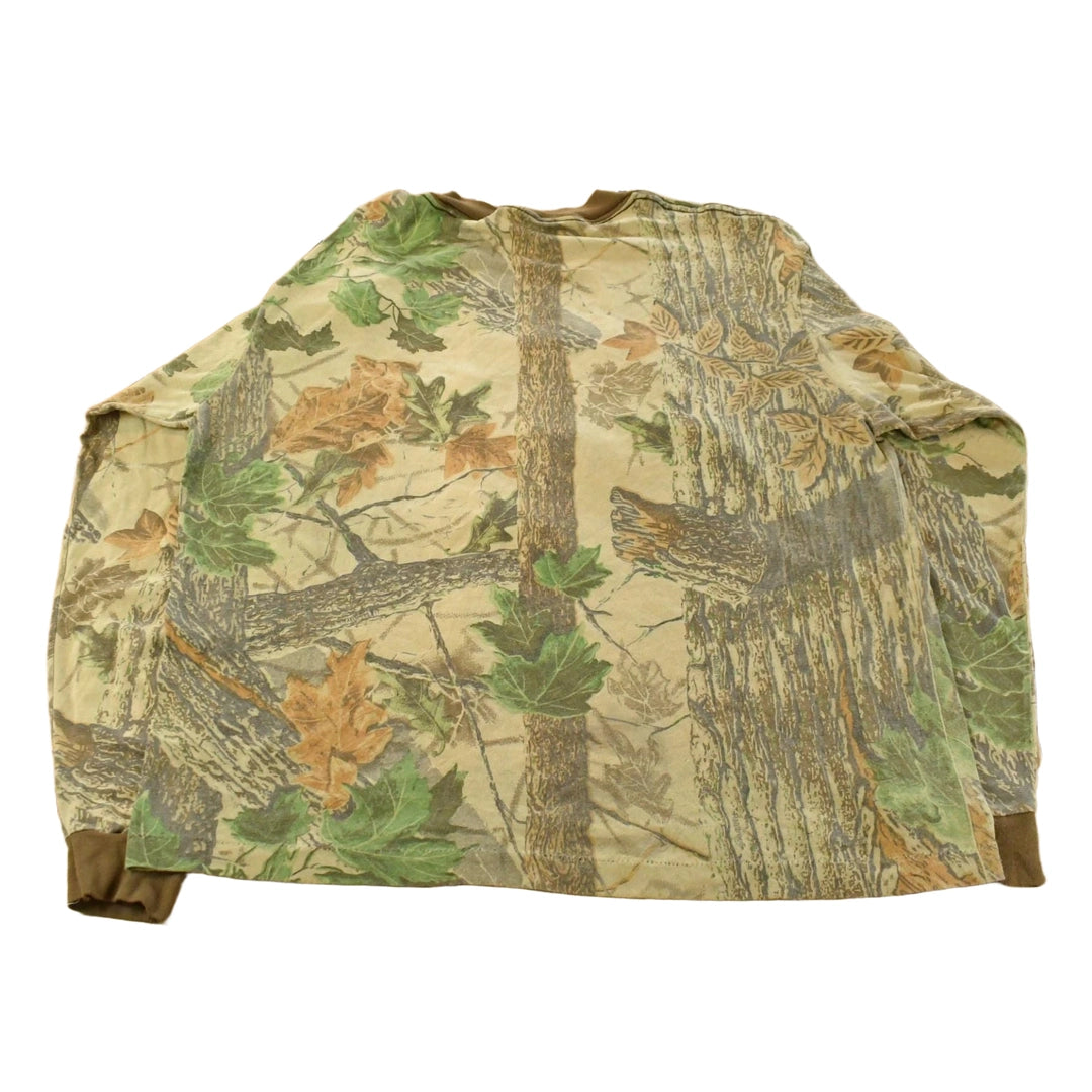 Vintage 1980s Tree Camo Long Sleeve T-Shirt Men's XL