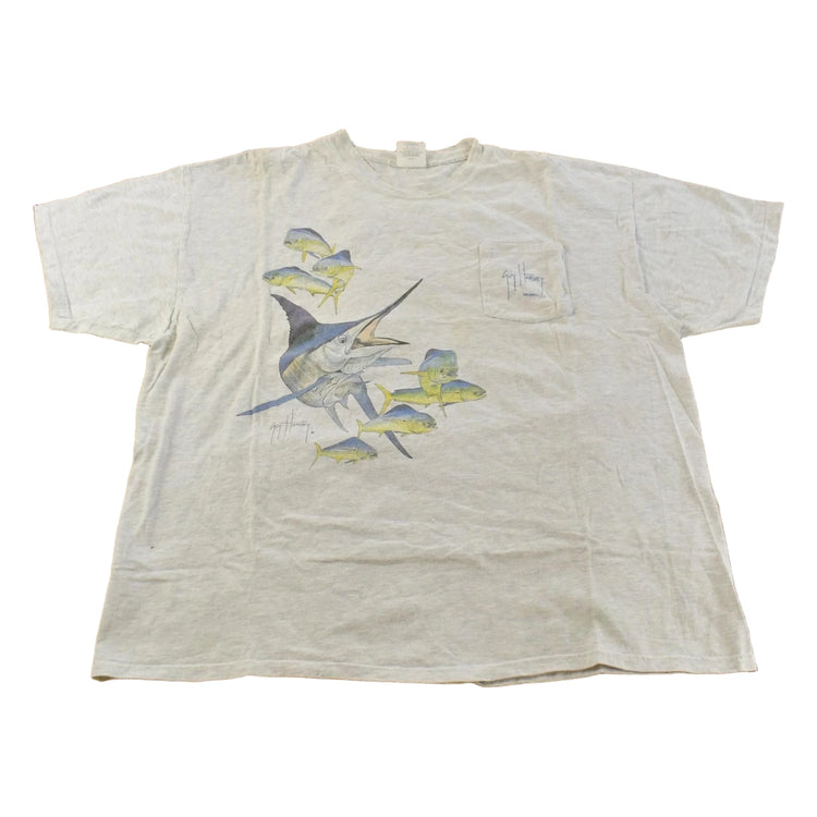 Vintage 1990s Guy Harvey Souvenir Fishing T-Shirt Men's 2XL