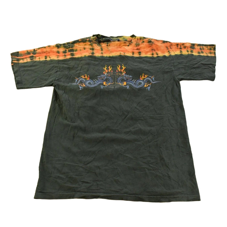 Vintage 1990s Extreme Limit Flames Dragon Graphic T-Shirt Men's M