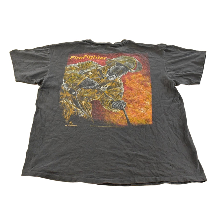 Vintage 1990s Blackbird Firefighters Graphic T-Shirt Men's XL