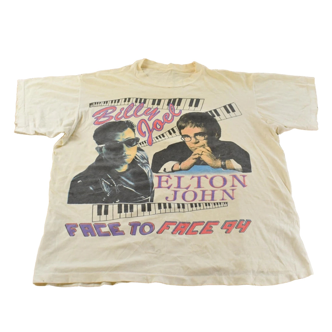 Vintage 1994 Billy Joel & Elton John Face to Face Tour Band T-Shirt Men's XL