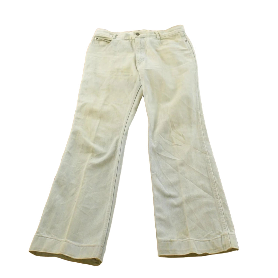 Vintage 1980s Britania Distressed Flare Denim Blue Jeans 30 x 30.5