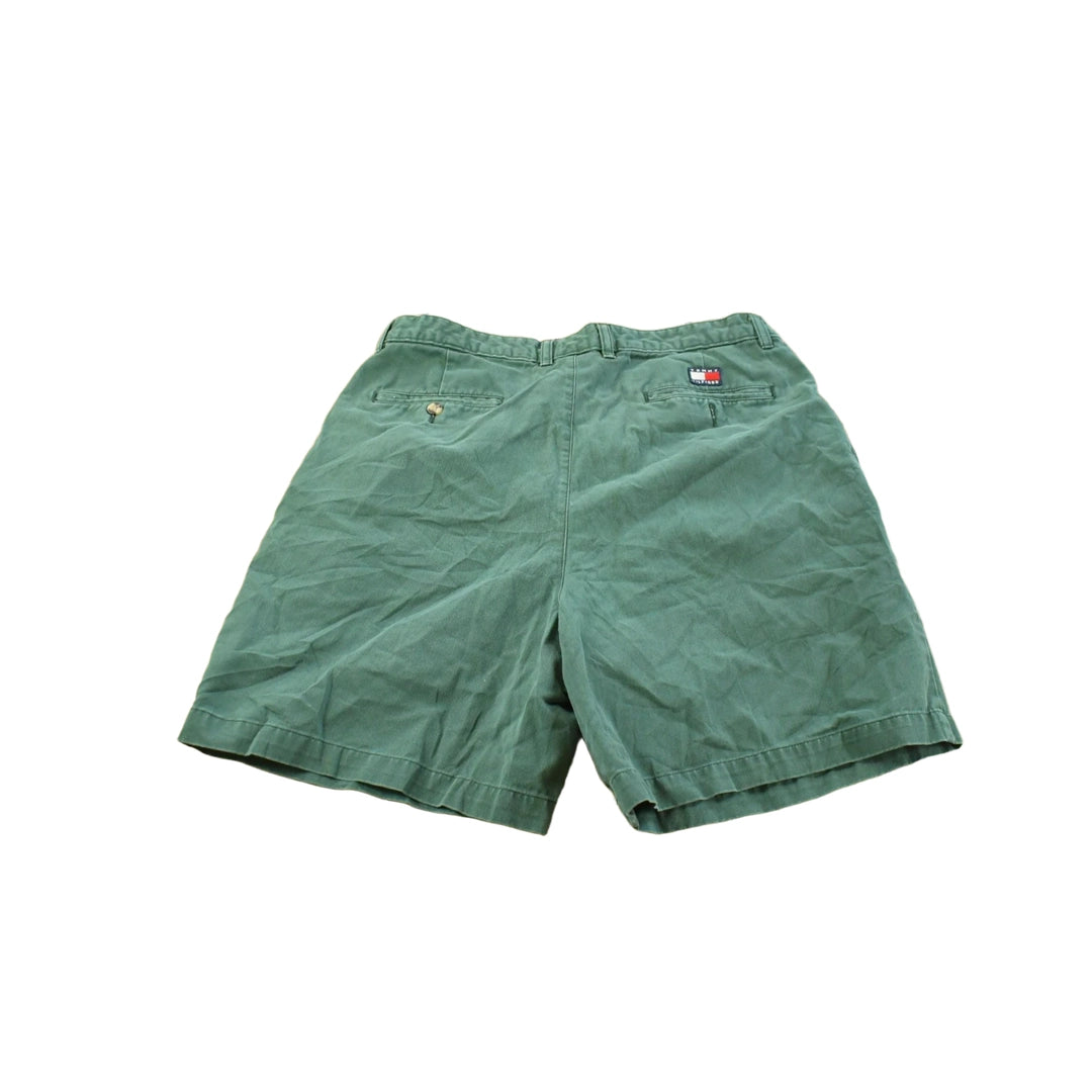 Vintage 1990s Tommy Hilfiger Green Cotton Shorts Men's 32